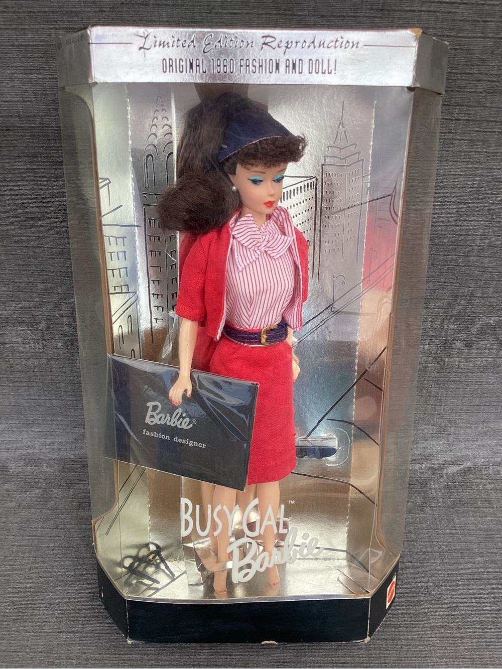 Barbie Busy Gal Doll in Red Outfit with Navy Accents